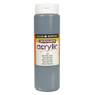 Daler Rowney Graduate Pintura Acrilica - Botella de Plastico - 500ml - Color Gris Neutro
