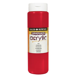 Daler Rowney Graduate Pintura Acrilica - Botella de Plastico - 500ml - Color Carmesi