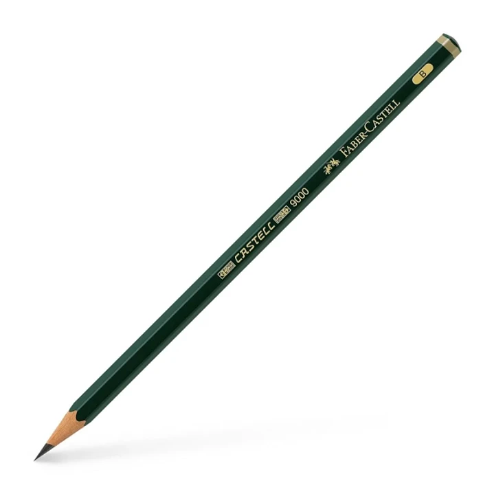 Faber-Castell Castell 9000 Lapiz de Grafito B - Mina Resistente a la Rotura - Ecologico 1