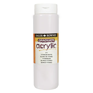 Daler Rowney Graduate Pintura Acrilica - Botella de Plastico - 500ml - Color Blanco Titanio