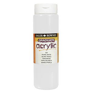 Daler Rowney Graduate Pintura Acrilica - Botella de Plastico - 500ml - Color Blanco Perla