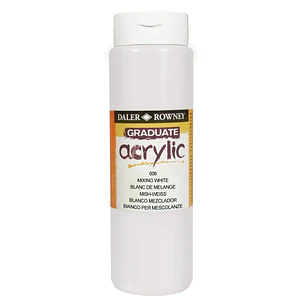 Daler Rowney Graduate Pintura Acrilica - Botella de Plastico - 500ml - Color Blanco de Mezcla