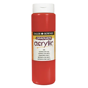 Daler Rowney Graduate Pintura Acrilica - Botella de Plastico - 500ml - Color Bermellon