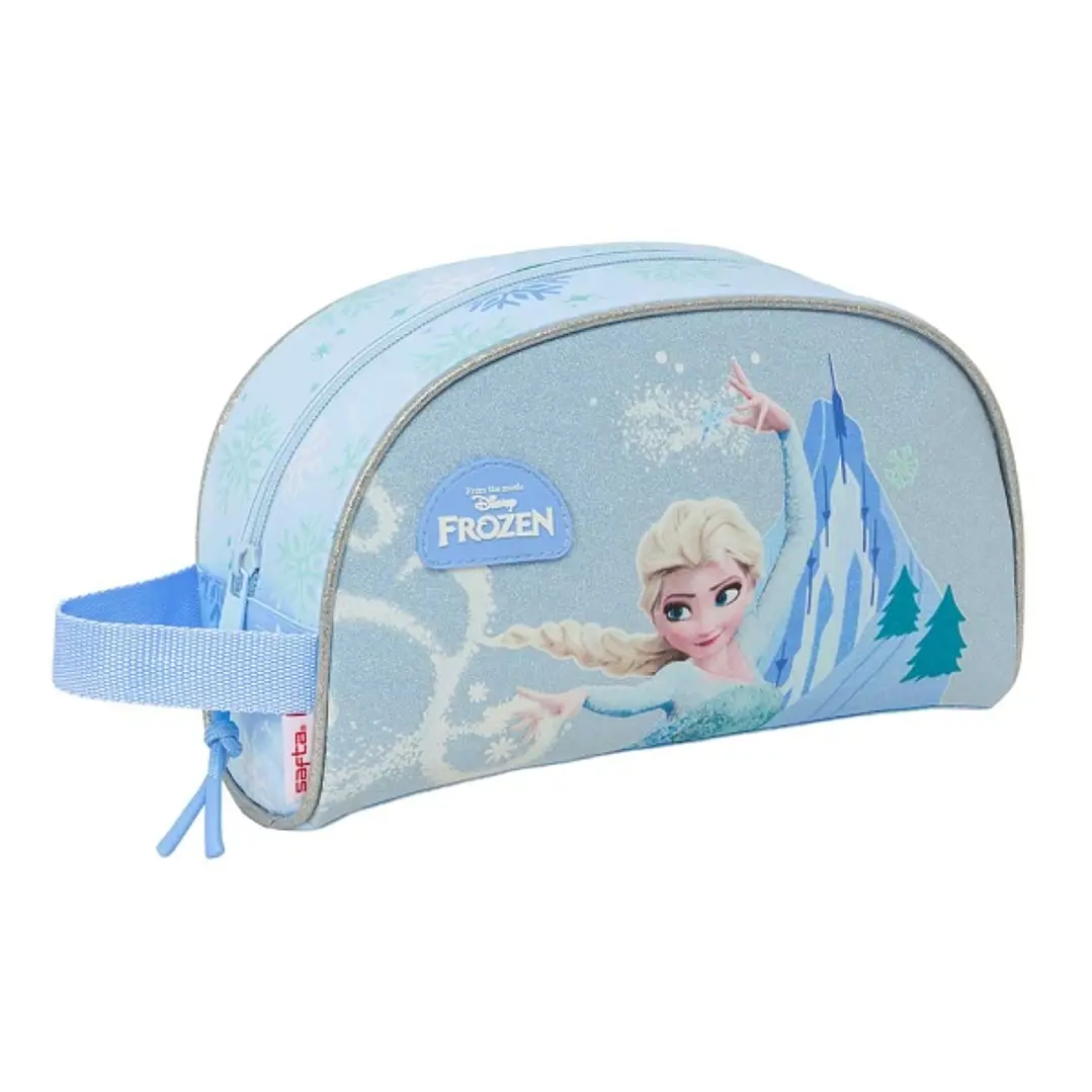 Safta Frozen Neceser - Adaptable a Carro - Asa de Mano Lateral - Bolsillo Interior con Cremallera - 26x16x9cm - Color Azul Pastel 1