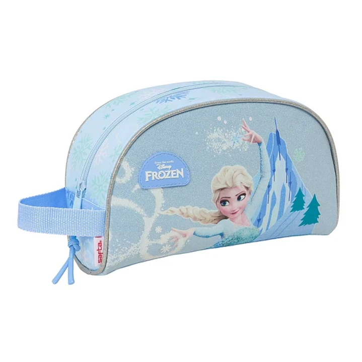 Safta Frozen Neceser - Adaptable a Carro - Asa de Mano Lateral - Bolsillo Interior con Cremallera - 26x16x9cm - Color Azul Pastel 1