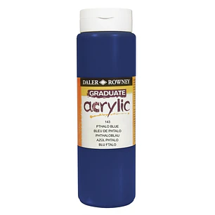 Daler Rowney Graduate Pintura Acrilica - Botella de Plastico - 500ml - Color Azul Ftalo