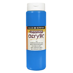Daler Rowney Graduate Pintura Acrilica - Botella de Plastico - 500ml - Color Azul Ceruleo