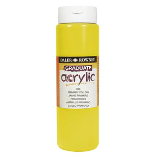 Daler Rowney Graduate Pintura Acrilica - Botella de Plastico - 500ml - Color Amarillo Primario