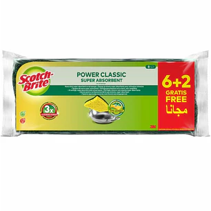 Scotch-Brite Classic Pack de 3 Estropajos de Cocina - Promocion 2 + 1 Gratis - Celulosa - Color Amarillo