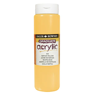 Daler Rowney Graduate Pintura Acrilica - Botella de Plastico - 500ml - Color Amarillo de Napoles