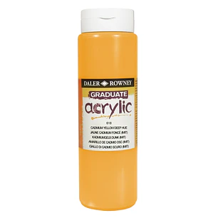 Daler Rowney Graduate Pintura Acrilica - Botella de Plastico - 500ml - Color Amarillo de Cadmio Profundo