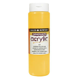 Daler Rowney Graduate Pintura Acrilica - Botella de Plastico - 500ml - Color Amarillo de Cadmio