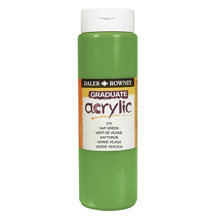 Daler Rowney Graduate Pintura Acrilica - Botella de Plastico - 500ml - Color Verde Vejiga