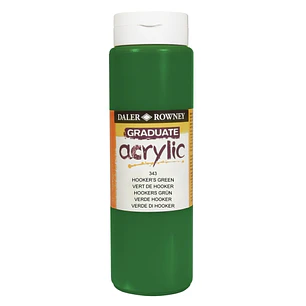 Daler Rowney Graduate Pintura Acrilica - Botella de Plastico - 500ml - Color Verde Hooker