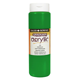Daler Rowney Graduate Pintura Acrilica - Botella de Plastico - 500ml - Color Verde Esmeralda