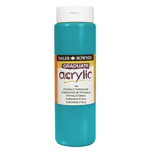 Daler Rowney Graduate Pintura Acrilica - Botella de Plastico - 500ml - Color Turquesa Ftalo
