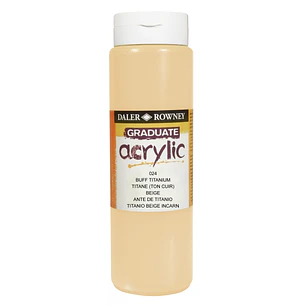 Daler Rowney Graduate Pintura Acrilica - Botella de Plastico - 500ml - Color Titanio Buff