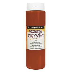 Daler Rowney Graduate Pintura Acrilica - Botella de Plastico - 500ml - Color Siena Quemada