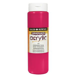 Daler Rowney Graduate Pintura Acrilica - Botella de Plastico - 500ml - Color Rosa Permanente
