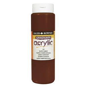 Daler Rowney Graduate Pintura Acrilica - Botella de Plastico - 500ml - Color Sombra Tostada