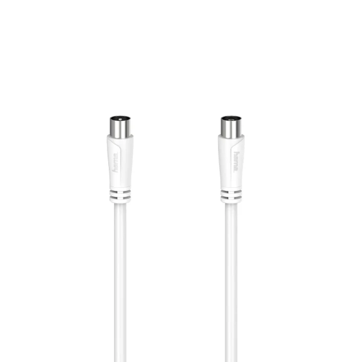 Hama Essential Cable Coaxial de Antena Macho/Hembra - Longitud 10m- Doble Blindaje - Apantallamiento 90dB - Impedancia 75Ohm - Color Blanco 1