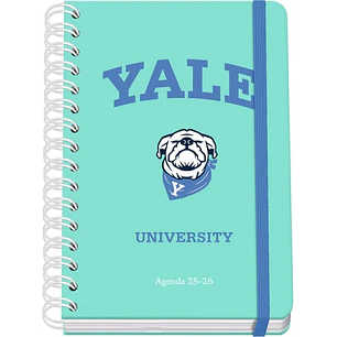 Dohe Yale Dog Agenda Escolar 25/26 Espiral Wireo A5 - Semana Vista - Papel 80g/m2 - 4 Hojas de Pegatinas - Cubierta de Carton Plastificado - Cierre c