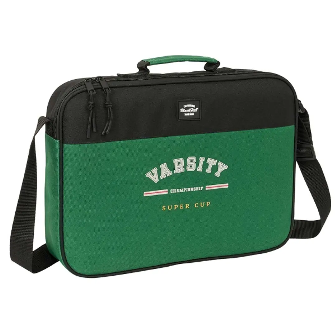 Safta Blackfit8 Varsity Maletin con Cremallera - Bandolera Ajustable - Asa Forrada - Doble Tirador - Fondo Extraible - Compacta y Ligera - 6L - 380x60 1