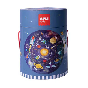 Apli Puzzle Circular del Sistema Solar de 48 Piezas - Tamaño Ø50cm - Poster para Facilitar Montaje - Recomendado para Niños a partir de 5 Años