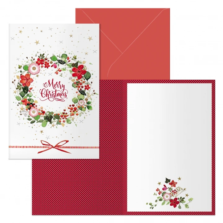Dohe Deseos Pack de 6 Tarjetas de Felicitacion Navideña con Sobre - Tamaño Cerrada 11.5x17cm, Abierta 23x17cm - Papel Offset - Impresas a todo Color 1