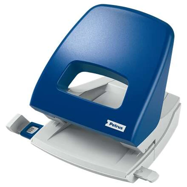 Petrus 85 Taladro Perforador - Hasta 25 Hojas - Marcas de Formato - Facil Vaciado - Punzones 5.5mm - Color Azul 1