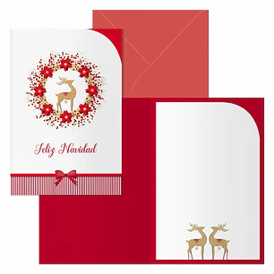 Dohe Saami Pack de 6 Tarjetas de Felicitacion Navideña con Sobre - Tamaño Cerrada 11.5x17cm, Abierta 23x17cm - Papel Offset - Impresas a todo Color