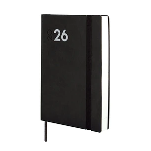 Finocam Dynamic Mara Agenda Profesional - Anual 2026 - Tapa Blanda - Cierre con Goma Elastica - Formato Y4 - 124x22x174mm - 1 Dia por Pagina - Color N