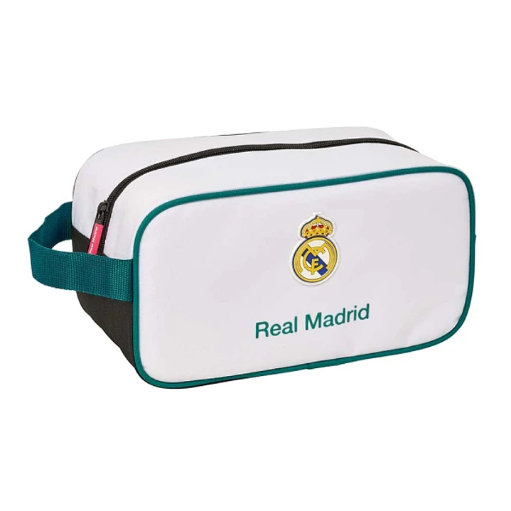 Safta Real Madrid Equipacion 26/27 Zapatillero Mediano - Capacidad 6L - Asa de Mano Lateral - 29x15x14cm - Color Blanco y Negro 1
