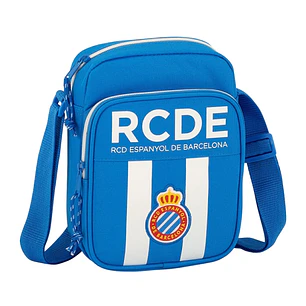 Safta RCD Espanyol Bandolera - Cremallera - Bolsillo Frontal - Bandolera Ajustable - Compartimento Trasero con Velcro - 2L - 160x60x220mm - Color Azul