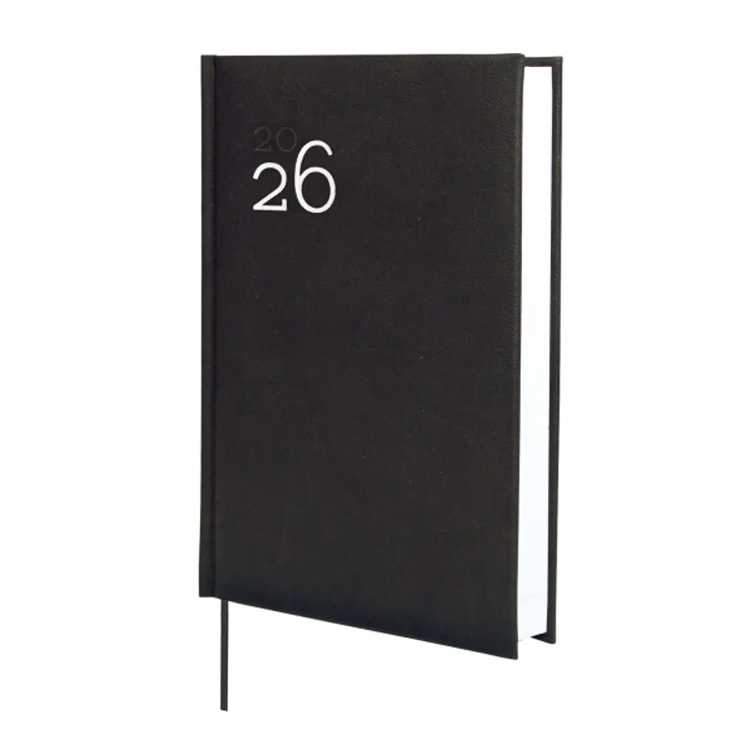Finocam Dynamic Milano Agenda Profesional - Anual 2026 - Tapa Dura Acolchada - Formato Y10 - 143x29x210mm - 1 Dia por Pagina - Color Negro 1
