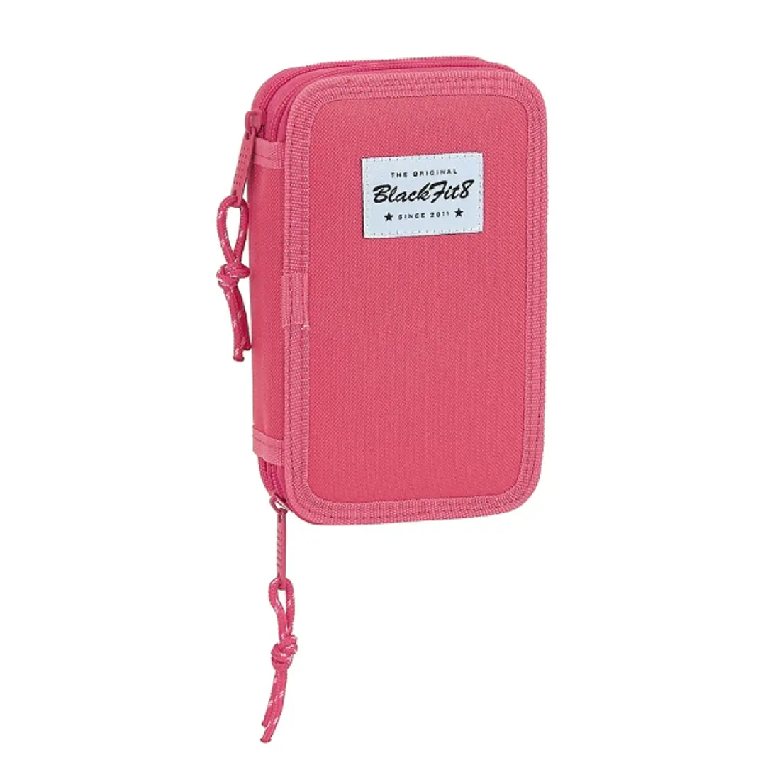 Safta Blackfit8 Fresa Plumier de 2 Pisos - 28 Piezas - 1L - Goma - Lapiz - Boligrafo - Sacapuntas - 10 Colores - 14 Rotuladores - 125x40x195mm - Color 1