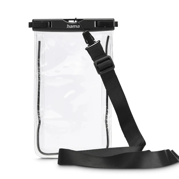 Hama Funda Impermeable Universal - IPX8 - Cierre a Presion - Marco Fluorescente - PVC - 12.5x1.5x20cm - Color Negro y Transparente 1