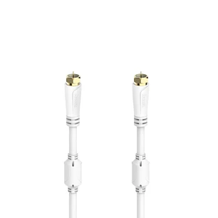 Hama Essential Cable Coaxial de Antena - Longitud 1.5m - Terminales Chapados en Oro - Conector F Macho - Triple Blindaje - Apantallamiento 100dB - Imp