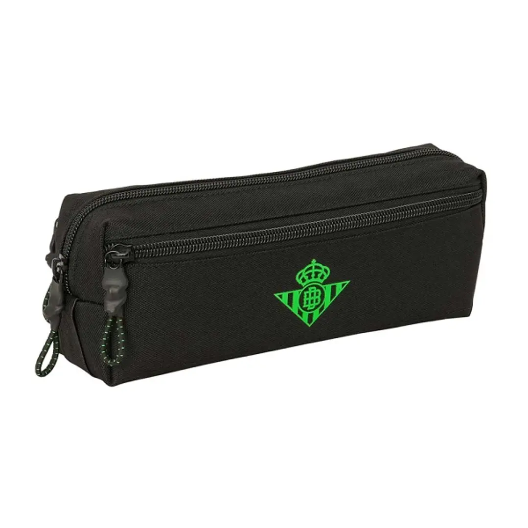 Safta Real Betis Balompie Portatodo - 3 Compartimentos con Cremallera - Goma Elastica - Compacto - 22x8.5x6cm - Color Negro y Verde 1