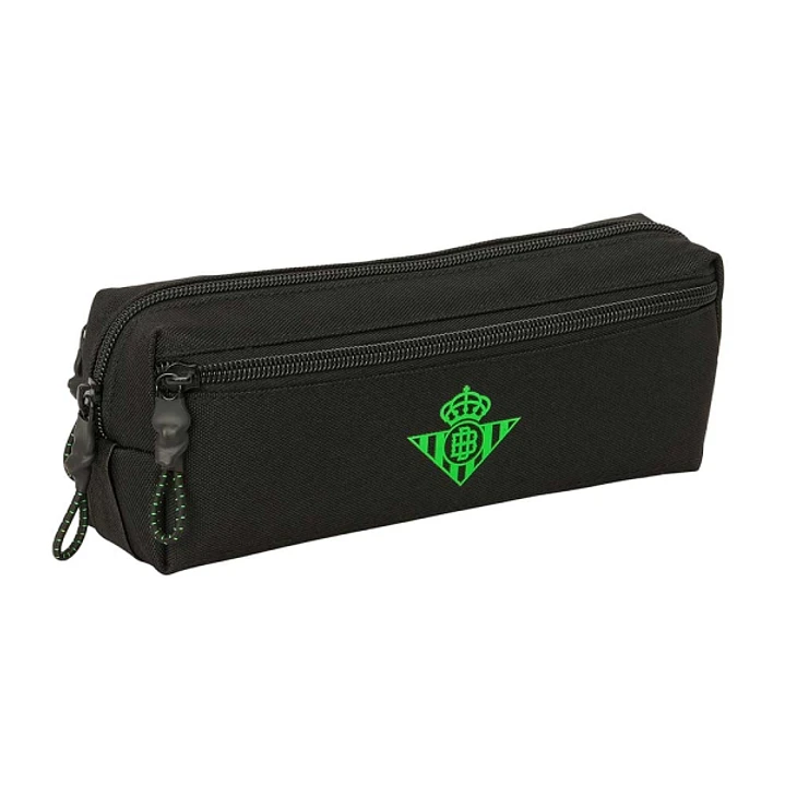 Safta Real Betis Balompie Portatodo - 3 Compartimentos con Cremallera - Goma Elastica - Compacto - 22x8.5x6cm - Color Negro y Verde 1