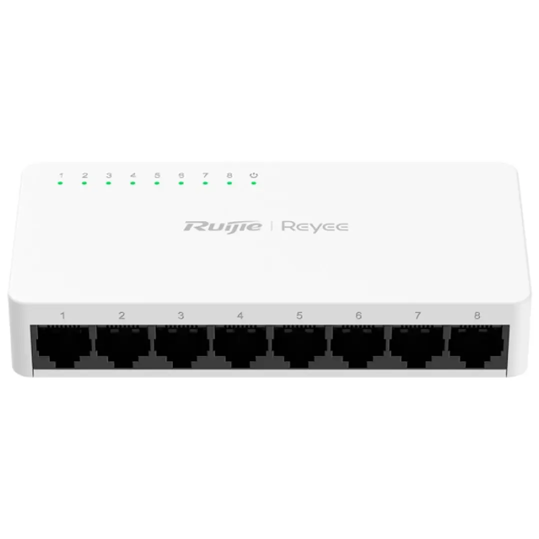 Ruijie RG-ES08F Switch de Sobremesa - 8 Puertos - Velocidad hasta 100Mbps - Carcasa de Plastico - Color Blanco 1