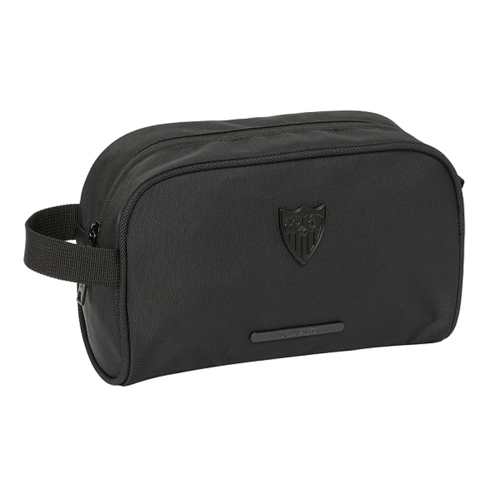 Safta Sevilla FC Business Neceser de 3.6L - Cremallera - Asa Lateral - Adapatable a Carro - Interior Forrado - 240x100x150mm - Color Negro 1