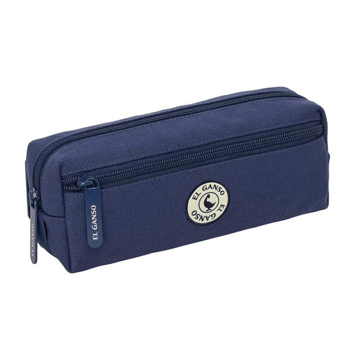Safta el Ganso Jeans Portatodo - 3 Compartimentos con Cremallera - Goma Elastica - Compacto - 22x8.5x6cm - Color Azul Marino 1
