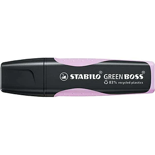 Stabilo Green Boss Pastel Marcador Fluorescente - Fabricado con un 83% de Plastico Reciclado - Trazo entre 2 y 5mm - Recargable - Color Brisa Violeta