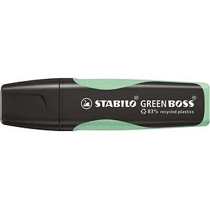 Stabilo Green Boss Pastel Marcador Fluorescente - Fabricado con un 83% de Plastico Reciclado - Trazo entre 2 y 5mm - Recargable - Color Pizca de Menta