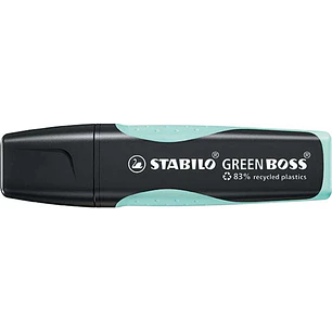 Stabilo Green Boss Pastel Marcador Fluorescente - Fabricado con un 83% de Plastico Reciclado - Trazo entre 2 y 5mm - Recargable - Color Toque de Turqu