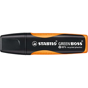 Stabilo Green Boss Marcador Fluorescente - Fabricado con un 83% de Plastico Reciclado - Trazo entre 2 y 5mm - Recargable - Color Naranja