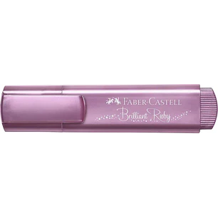 Faber-Castell Textliner 46 Metallic Marcador Fluorescente - Punta Biselada - Trazo entre 1mm y 5mm - Tinta con Base de Agua - Color Rubi Metalico