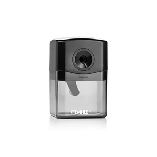 Dahle 144 Afilalapices de Manivela - Para Lapices de 6.5 a 8mm Ø - Fresa de Acero - Entrada y Salida Automaticas del Lapiz - Color Negro