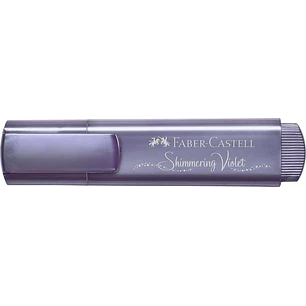 Faber-Castell Textliner 46 Metallic Marcador Fluorescente - Punta Biselada - Trazo entre 1mm y 5mm - Tinta con Base de Agua - Color Violeta Metalico